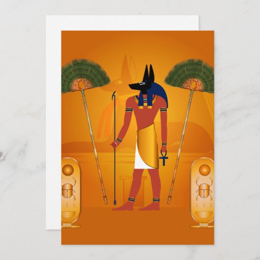 Anubis, oud Egyptisch Kaart (Voorkant / Achterkant)