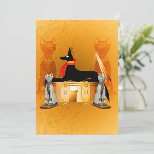 Anubis, oud Egyptisch Kaart (Staand voorkant)