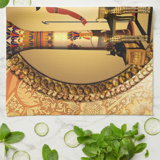 Anubis, oude Egyptische god van de dode rituelen Theedoek (Gevouwen)