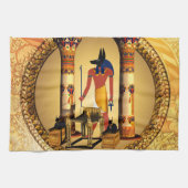Anubis, oude Egyptische god van de dode rituelen Theedoek (Horizontaal)