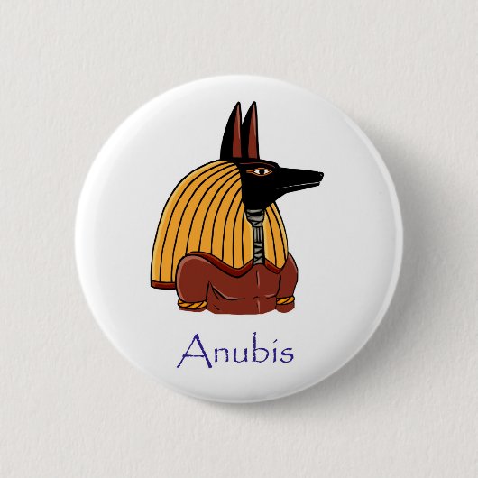 Anubis - Oude Egyptische Gods Badge Ronde Button 5,7 Cm (Voorkant)