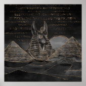 Anubis over het Egyptische pyramidellandschap Poster (Voorkant)