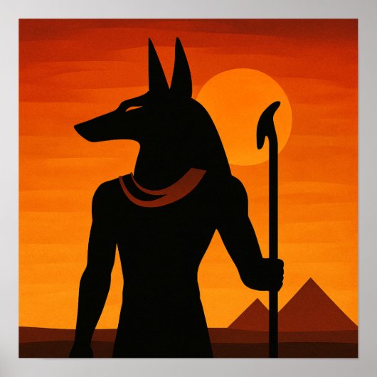 Anubis Poster Oude Egypte Zonsondergang (Voorkant)