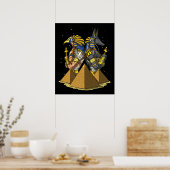 Anubis Ra Egyptian Gods Ancient Pyramids Mythology Poster (Keuken)