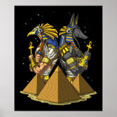 Anubis Ra Egyptian Gods Ancient Pyramids Mythology Poster (Voorkant)