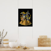 Anubis Ra Egyptian Gods Ancient Pyramids Mythology Poster (Keuken)
