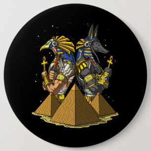 Anubis Ra Egyptian Gods Ancient Pyramids Mythology Ronde Button 6,0 Cm