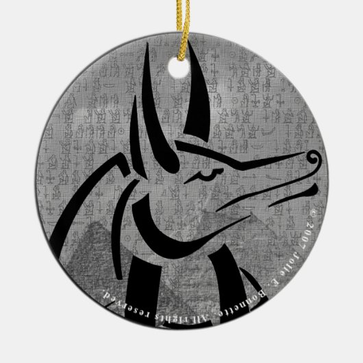 Anubis Round Ornament (Voorkant)