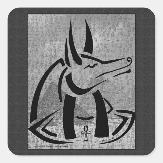 Anubis Square Sticker (Voorkant)