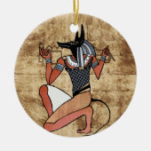 Anubis The Guardian Egyptian Keramisch Ornament (Voorkant)