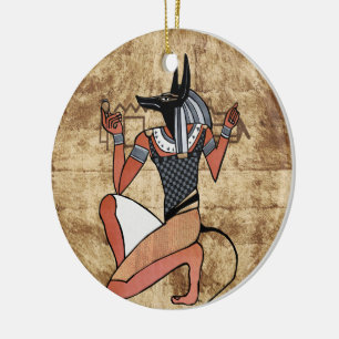 Anubis The Guardian Egyptian Keramisch Ornament