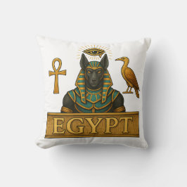 Anubis & Thoth | Egyptian Symbols - Throw Pillow Kussen