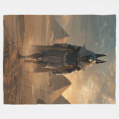 Anubis Throw Blanket – Egyptian Mythology Home Dec Fleece Deken (Voorkant (Horizontaal))