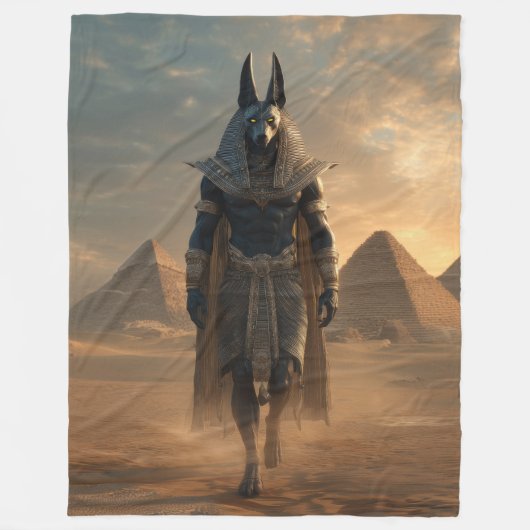 Anubis throw blanket – Egyptian Mythology Wall Art Fleece Deken (Voorkant)