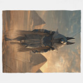 Anubis throw blanket – Egyptian Mythology Wall Art Fleece Deken (Voorkant (Horizontaal))