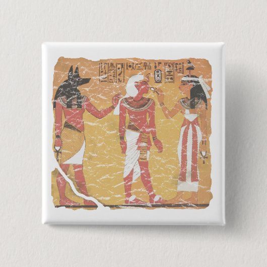 Anubis, Tut, Osiris Vierkante Button 5,1 Cm (Voorkant)