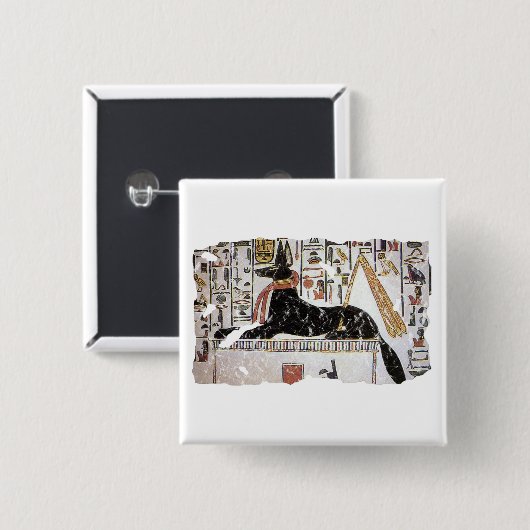 Anubis Vierkante Button 5,1 Cm (Voorkant /achterkant)
