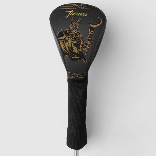 Anubis was een oude Egyptische god. Golfheadcover (Voorkant)