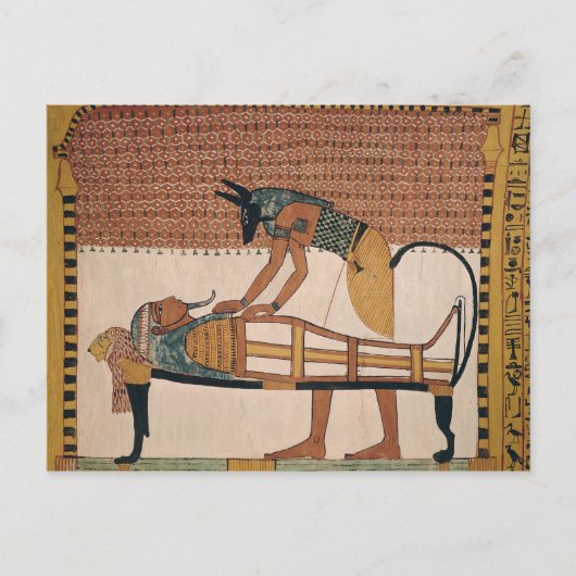 Anubis woont de mammie van Sennedjem bij Briefkaart (Voorkant)