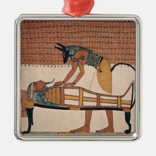 Anubis woont de mammie van Sennedjem bij Metalen Ornament (Voorkant)