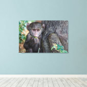 Anubus Baboon | Meer van Manyara Nat. Park Tanzani Canvas Afdruk (Insitu (Houten vloer))