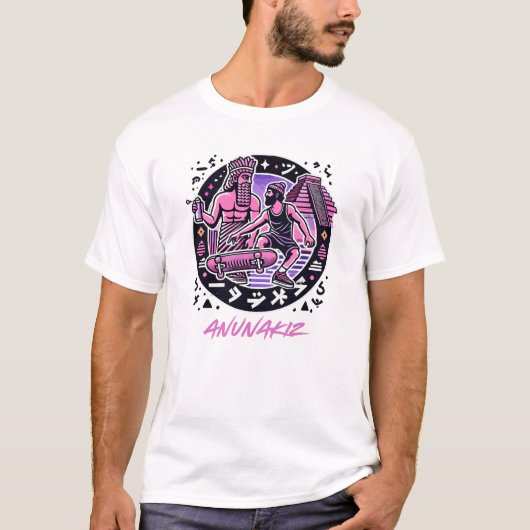 Anunakiz Skater Enki & Anunnaki Vibes T-shirt (Voorkant)