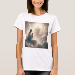 Anunciación Divina: Virgen y Bendición Celestial T-shirt