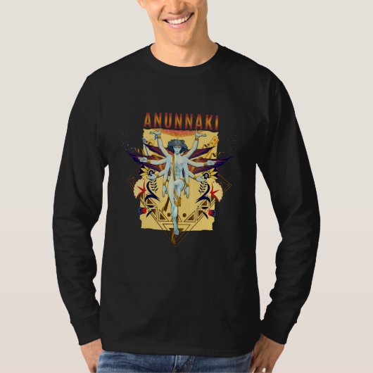 Anunnaki Ancient Sumerian God koning Nibiru Enki E T-shirt (Voorkant)