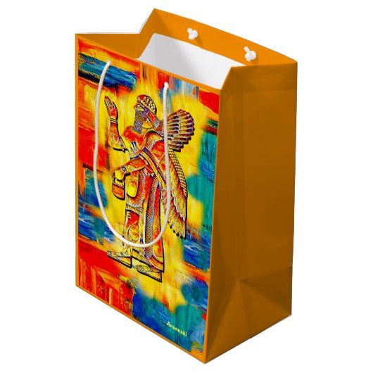 Anunnaki Kunstwerk Gift Bag Medium Cadeauzakje (Achterkant Gekanteld)