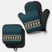 Anunnaki Oven Mitt en Pothouders Ovenwant & Pannenlap Set (Voorkant / Achterkant)