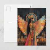 Anunnaki Ster Godin Inanna Abstract Mozaïek Kunst Briefkaart (Voorkant / Achterkant)