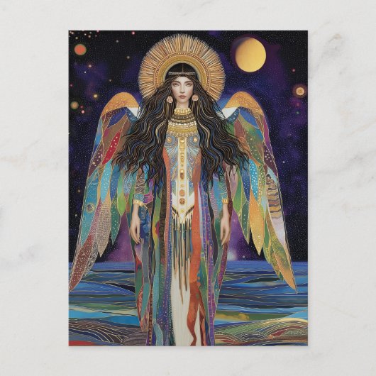 Anunnaki Ster Godin Inanna Art Nouveau Briefkaart (Voorkant)