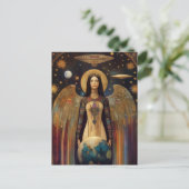 Anunnaki ster Godin Ishtar Abstracte surrealistisc Briefkaart (Staand voorkant)