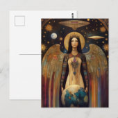 Anunnaki ster Godin Ishtar Abstracte surrealistisc Briefkaart (Voorkant / Achterkant)
