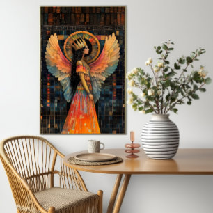 Anunnaki Ster Göttin Inanna Abstracte Mozaïek Kuns Poster