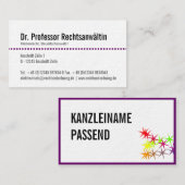Anwältin Visitenkarte Visitekaartje (Voorkant / Achterkant)