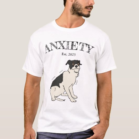 Anxie-t-shirt Funny Dog T-shirt (Voorkant)