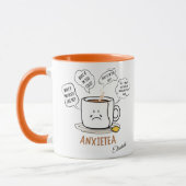 ANXIETEA Coffee Mok - 15 oz Funny Cartoon Design (Links)
