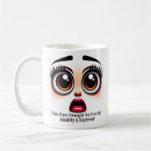 Anxiety And Espresso, Fabulous Eyes Funny Face Koffiemok (Links)