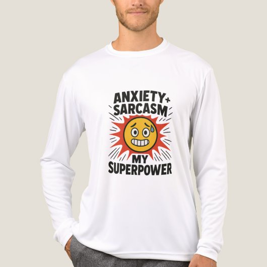 Anxiety and Sarcasm Funny Emoji T-Shirt – My Super (Voorkant volledig)