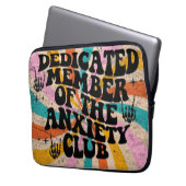 anxiety club member laptop sleeve (Voorkant Links)