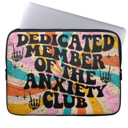 anxiety club member laptop sleeve (Voorkant)