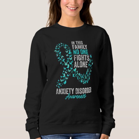 Anxiety Disorder Awareness Month Butterflies Teal  Trui (Voorkant)