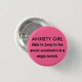 ANXIETY GIRL RONDE BUTTON 3,2 CM (Voorkant /achterkant)