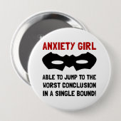 Anxiety Girl Ronde Button 4,0 Cm (Voorkant /achterkant)