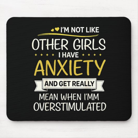 Anxiety Humor For Women With Overstimulation  Muismat (Voorkant)