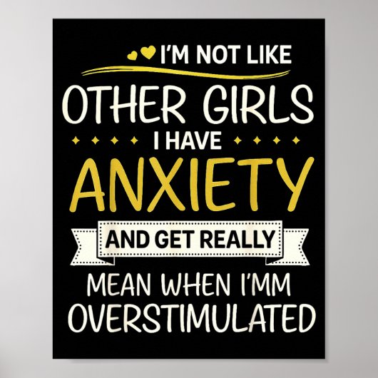 Anxiety Humor For Women With Overstimulation  Poster (Voorkant)