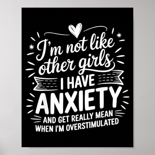 Anxiety Humor For Women With Overstimulation Poster (Voorkant)