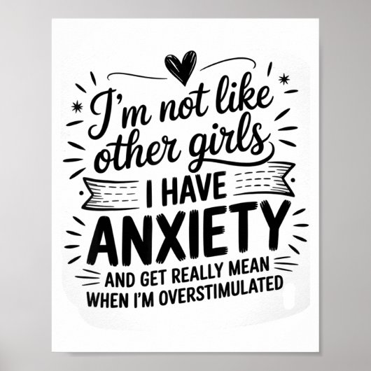Anxiety Humor For Women With Overstimulation Poster (Voorkant)
