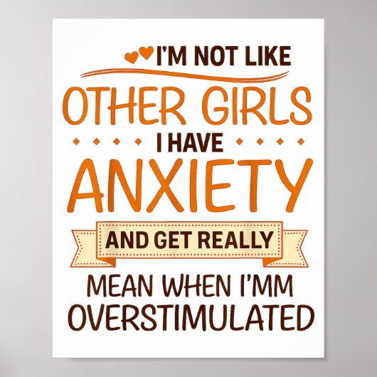 Anxiety Humor For Women With Overstimulation Poster (Voorkant)